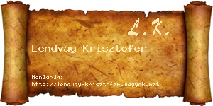 Lendvay Krisztofer névjegykártya